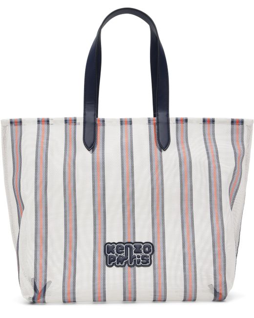 KENZO White Off- Paris Coast Lines' Large Tote for men