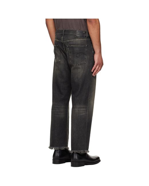 R13 Black Washed Boyfriend Jeans for men