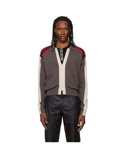 Kiko Kostadinov Brown Munno Knit Cardigan for men