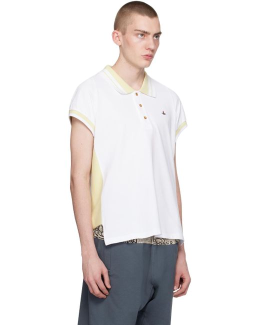 Vivienne Westwood White Striped Polo for men