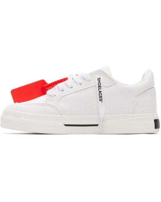 Off-White c/o Virgil Abloh Red Vulcanized Low Canvas Sneakers