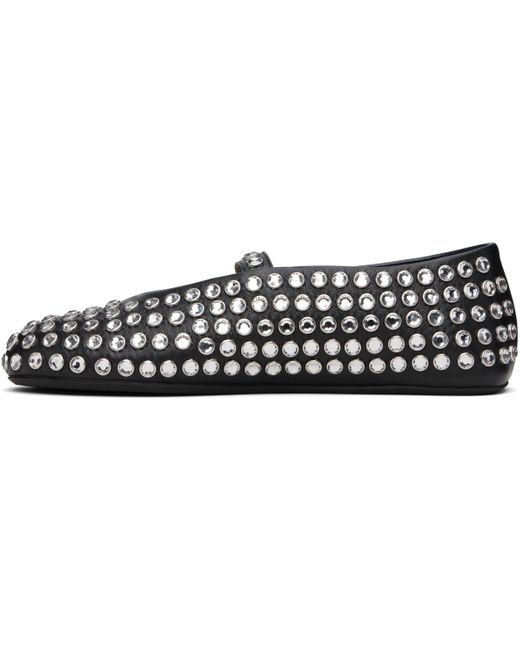 Alaïa ブラック ストラス ラムスキン フラットシューズ Black