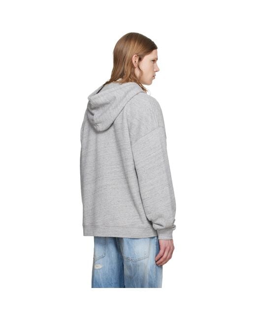 DSquared² Gray Signature Relax Fit Zipped Hoodie for men