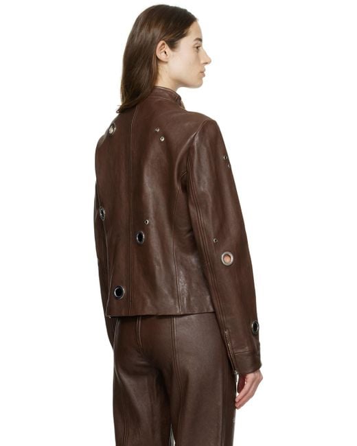 Saks Potts Brown Lauren Leather Jacket