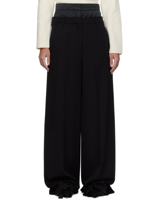 Erdem Black Wide Leg Trousers