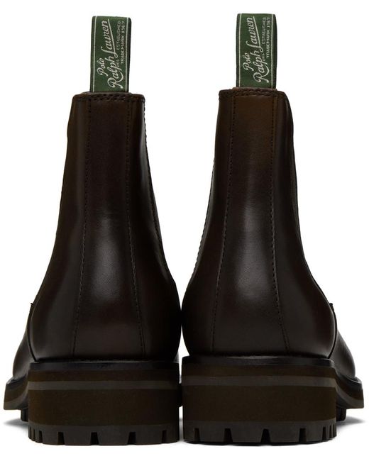 Polo Ralph Lauren Black Brown Bryson Chelsea Boots for men