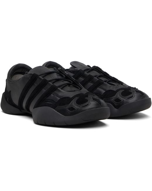 Y-3 Black Regu Leather Sneakers for men