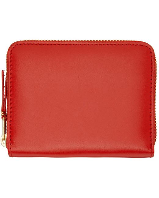 Comme des Garçons Red Comme Des Garçons Wallets Leather Multicard Zip Card Holder for men