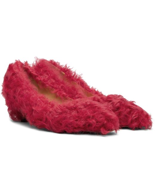 Undercover Red Furry Heels