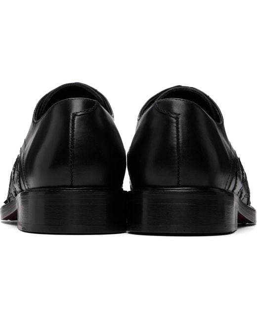 STEFAN COOKE Black Star Square Toe Derbys for men