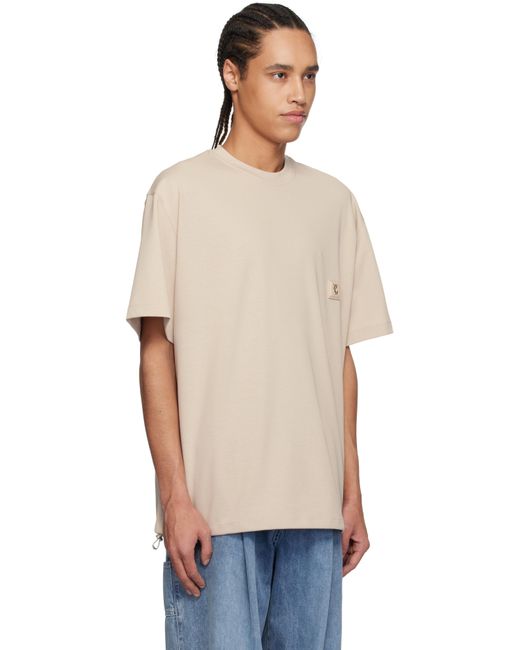 メンズ Wooyoungmi ベージュ ストリング Tシャツ Blue