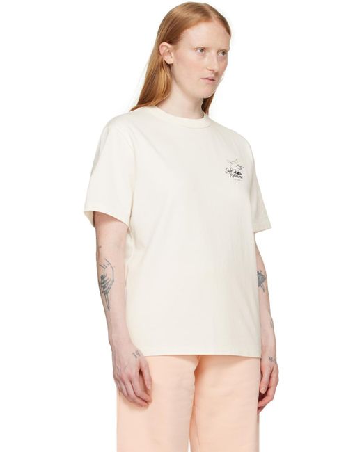 T-shirt décontracté blanc cassé à logo de renard Maison Kitsuné en coloris Natural
