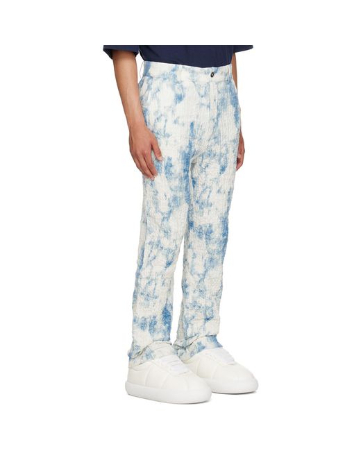 Feng Chen Wang Blue Printed Trousers for men