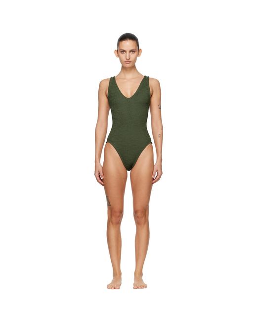 Hunza G Black Khaki Sadie Swimsuit