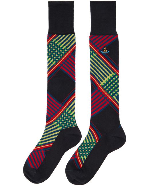Vivienne Westwood Multicolor Combat Tartan High Socks