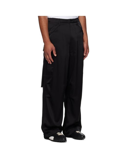 Peter Do Black Matt Cargo Pants for men