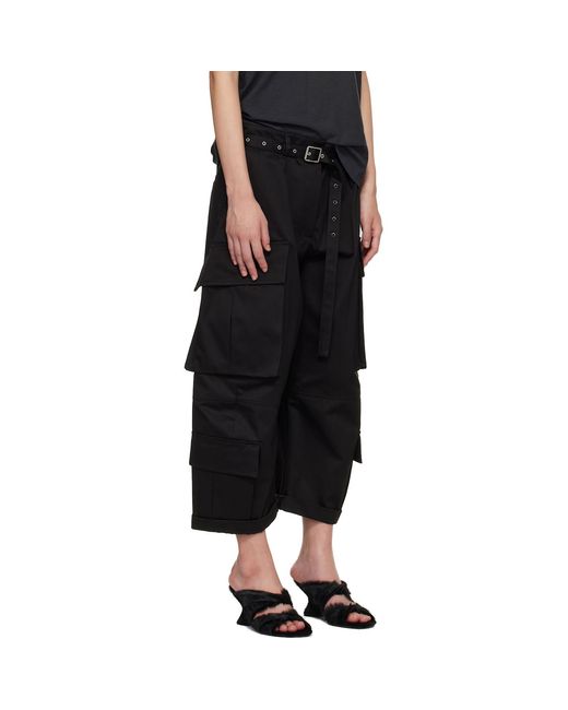 Acne Black Twill Cargo Trousers