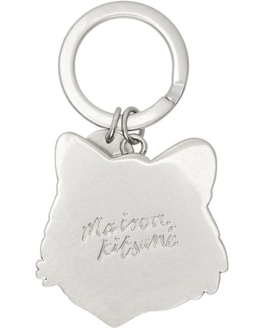 Maison Kitsuné Multicolor Silver Bold Fox Head Keychain