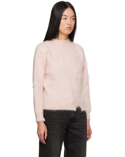 R13 Black Pink Deconstructed Sweater