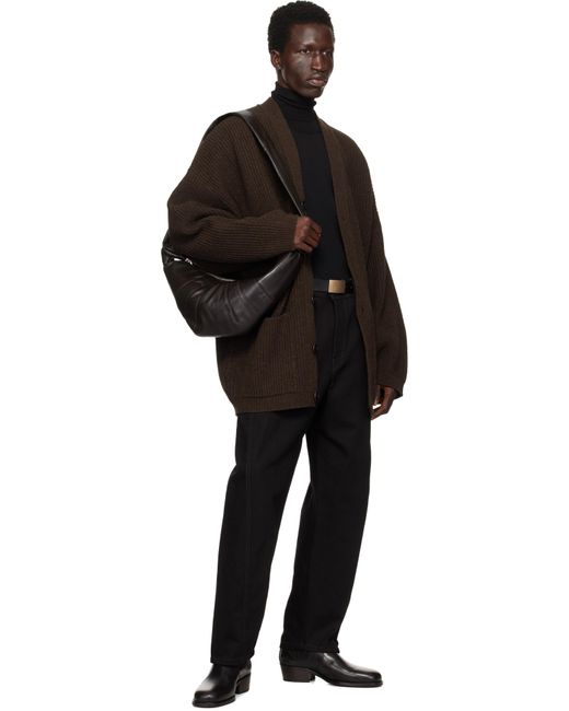 【LEMAIRE】ブラウン Cardi フェルト カーディガン メンズ Lemaire ブラウン Cardi フェルト カーディガン ブラック
