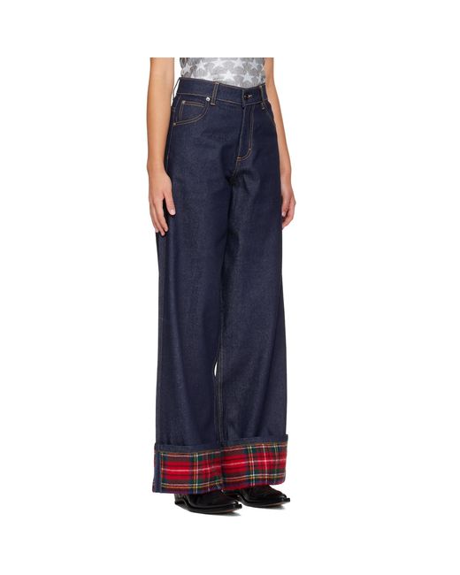 Charles Jeffrey Blue Scarf Wide Jeans