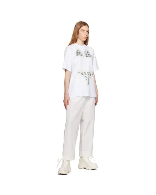 MSGM White Drawstring Trousers
