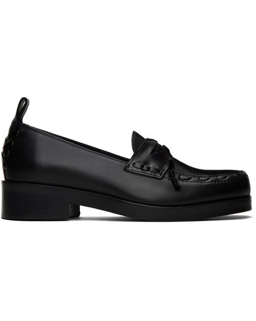 STEFAN COOKE Black Polished Leather Loafers for men