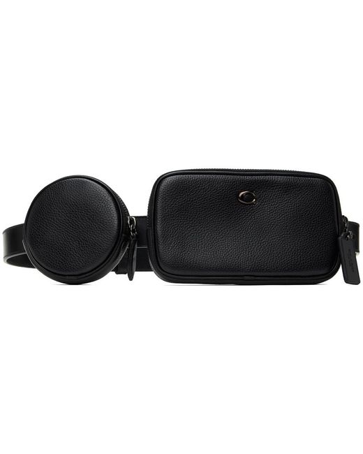 COACH Black Multi Pouch Belt Bag for men