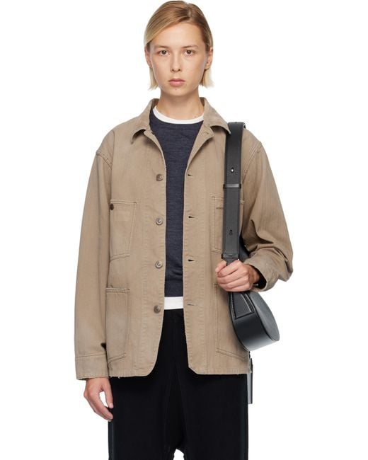 Maison Margiela Natural Herringbone Workwear Jacket