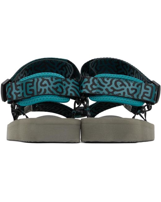 Suicoke Black Blue & Gray Depa-cab-pt06 Sandals for men