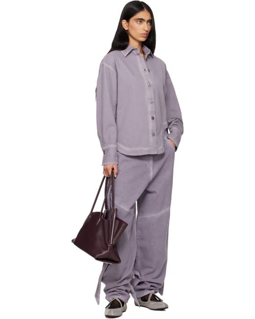 The Attico Brown Burgundy 'La Passeggiata Medium' Top Handle Bag