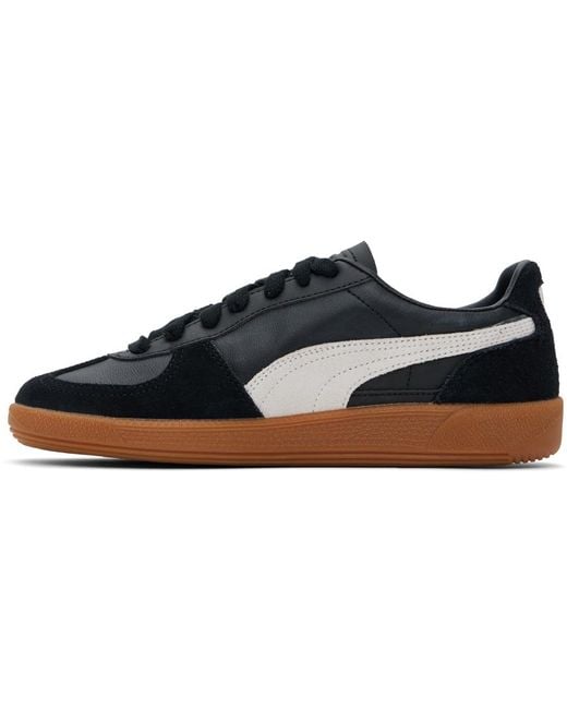 PUMA Black Palermo Leather Sneakers for men