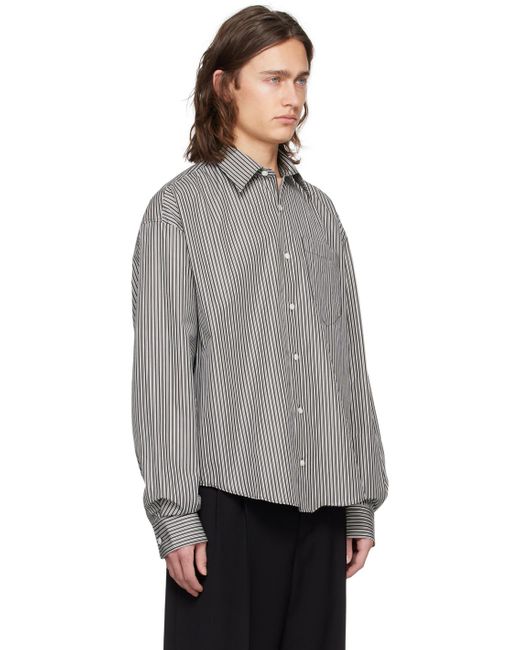 AMI Gray Boxy Fit Shirt for men