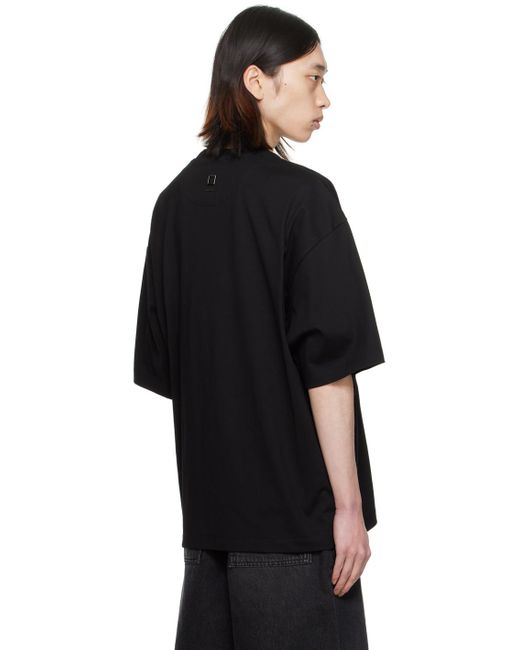 メンズ Wooyoungmi ロゴ刺繍 Tシャツ Black