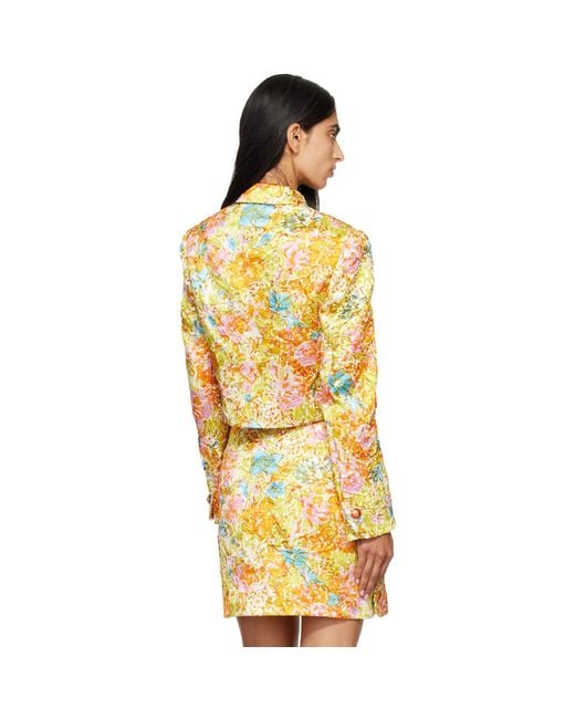 Versace Metallic Printed Silk Duchesse Jacket