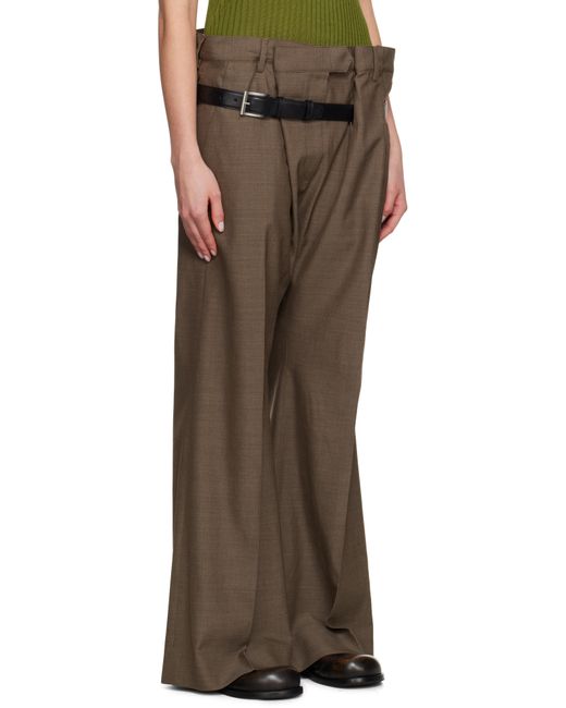 Pantalon Brun À Ceinture Acne en coloris Brown