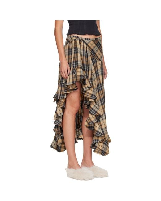 Collina Strada Brown Florist Midi Skirt