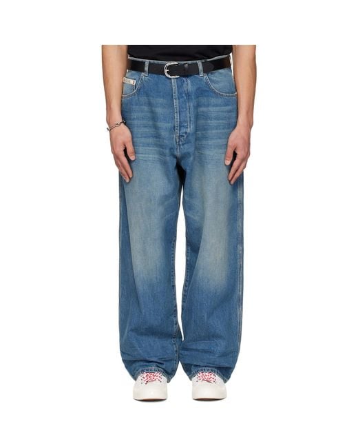 Moschino Blue Faded Jeans for men