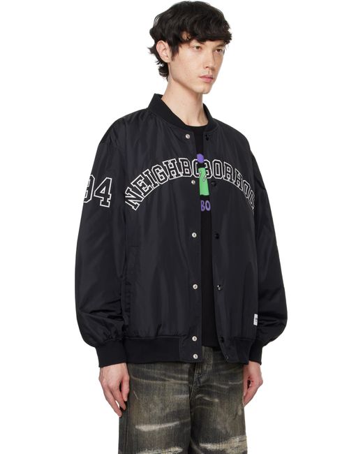 メンズ Neighborhood ブラック Baseball ボンバージャケット Black