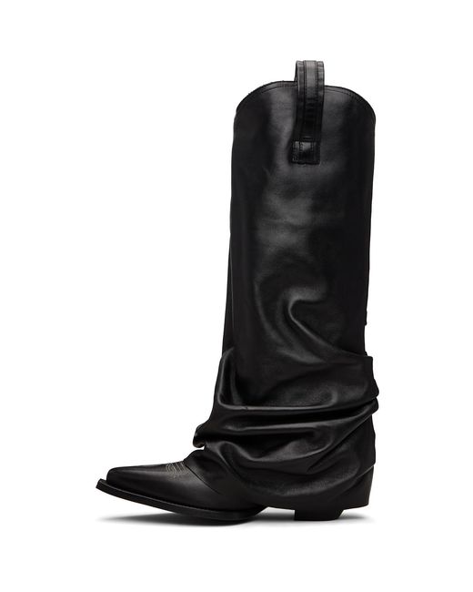 R13 Black Sleeve Mid Cowboy Boots