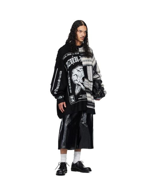 Lu'u Dan Black Down Cycled Sweater for men