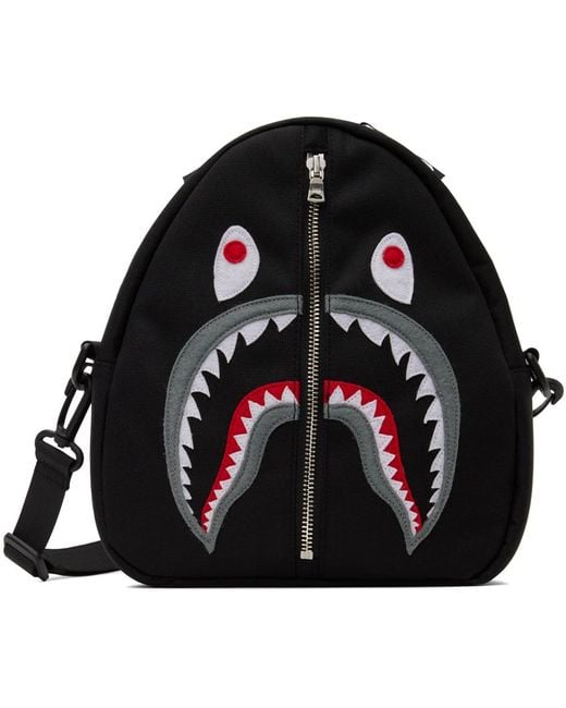 A Bathing Ape Black Shark Shoulder Bag for men