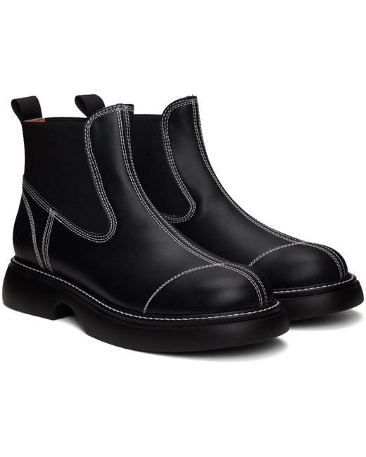 Ganni Black Everyday Chelsea Boots for men