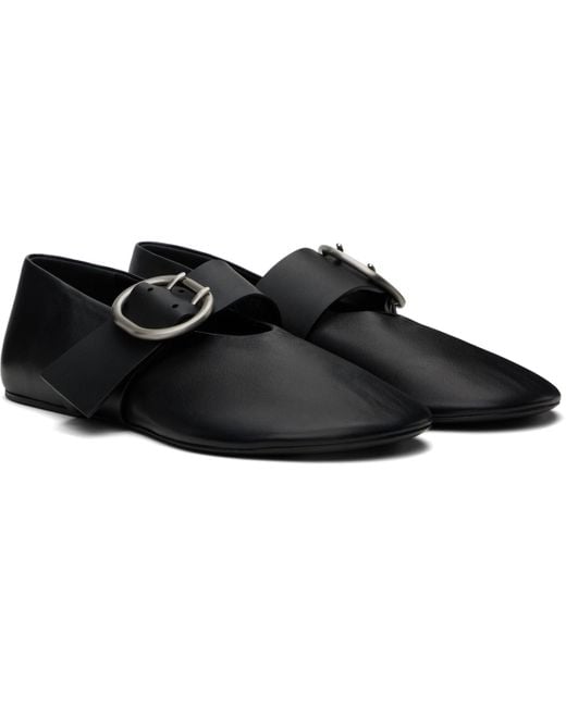 フラットシューズ Jil Sander Buckle ballet flats JIL SANDER Leather Mary Jane ballet flats | NET-A-PORTER