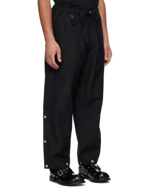 メンズ Comme des Garçons ブラック Wool High-Density Poplin トラウザーズ Black