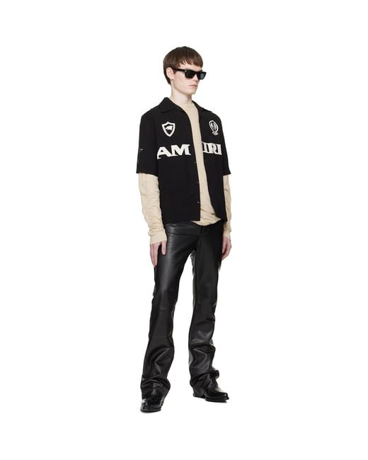 Amiri Black Sport Camp Shirt for men