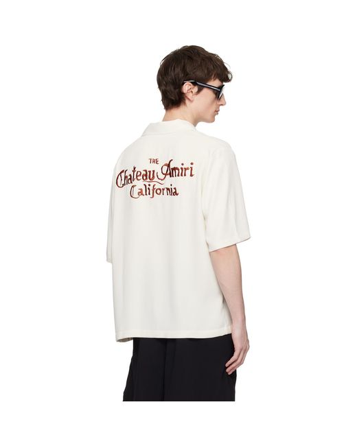 Amiri White Off- 'Ma Chateau' Camp Shirt for men