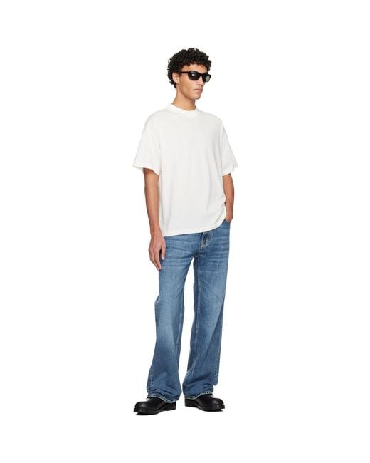 Fear Of God White Off- Holiday Embroidered Essential T-Shirt for men