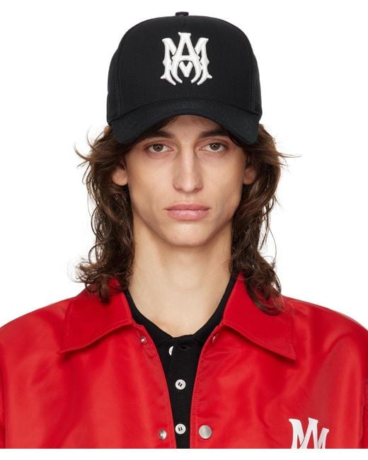 AMIRI ブラック＆レッド MAQuad キャンバスキャップ AMIRI ブラック＆レッド MAQuad キャンバスキャップ