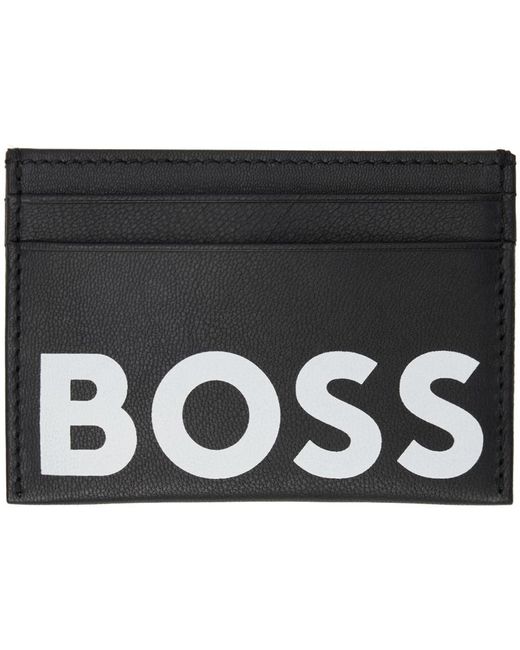 Boss Black Printed Card Holder for men